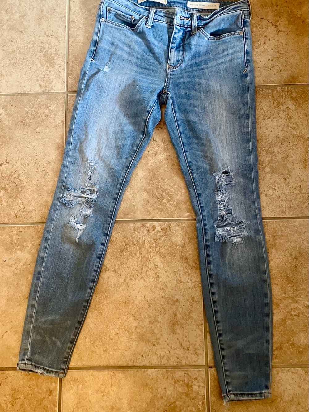 Anthropologie Pilcro & Letterpress Distressed Skinny Jeans - Size 27